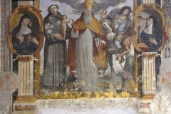 220 San Bonaventura vescovo tra Sant’Antonio col Bambino e San Martino a cavallo